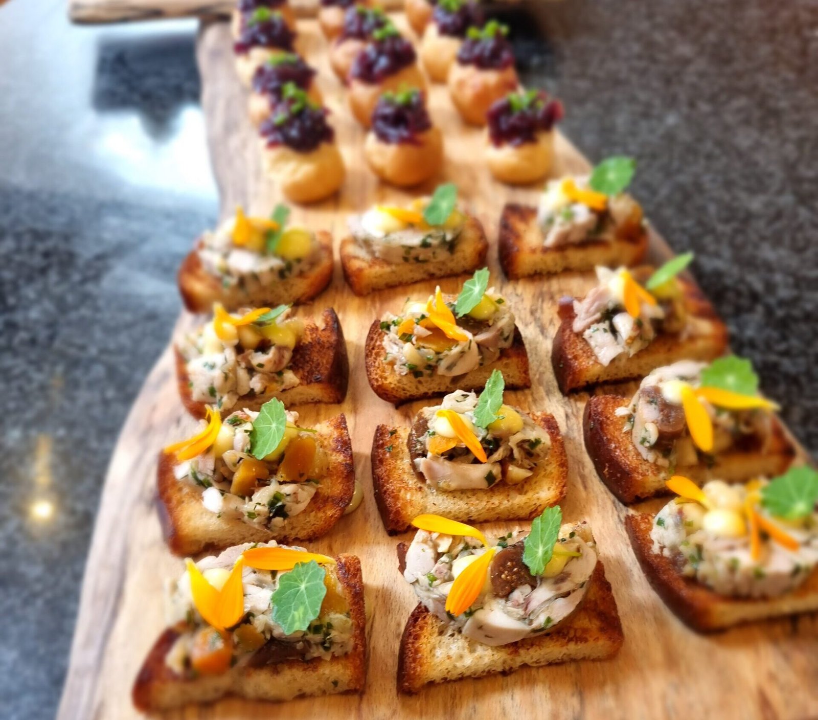 Restaurant-quality canapés served at a private event in London Japanese-influenced canapés for luxury London events Seasonal canapé catering in London Bold flavour canapés for London receptions High-end canapé service for private London venues Modern event catering in London with refined presentation Premium London canapé catering for corporate events Elegant small bites for London dinner parties and launches London-based chefs delivering beautifully presented canapés Private chef canapé service across London